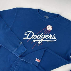 Stitches 2011 MLB Los Angeles Dodgers Waffle Knit Blue Thermal Shirt Mens Size L - Picture 1 of 14