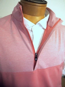Footjoy Performance Fabric Heather Yoke 1/2 Zip Vest NWT Medium $85 Rose Pink - Picture 1 of 13