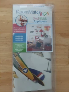 NEW Roommates Wall Decals 22 Retro Vintage Style Airplane Peel & Stick NIP - Picture 1 of 5