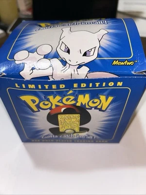 Pokemon Burger King Chapado en Oro 23k Tarjeta Coleccionable Mewtwo Caja Azul Foto 1 de 4