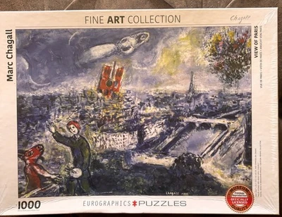 View Of Paris Mark Chagall 1000 piece jigsaw puzzle by Eurographics 68cm x 49cm - Image 1 of 4