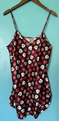 Camisola de cetim vintage JOE BOXER corações doces vermelhos segunda pele média feita nos EUA - Imagem 1 de 4