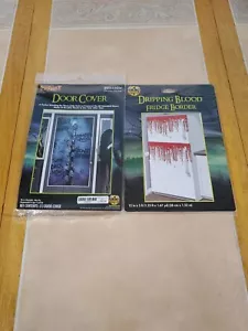 Spirit Halloween Zombie Door Cover & Dripping Blood Fridge Border - Picture 1 of 7