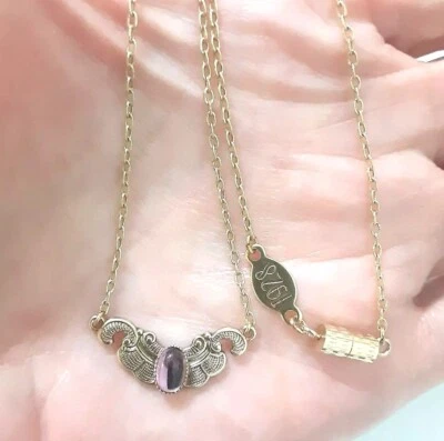 Collar colgante de cristal estilo victoriano 1928 tono dorado 15 pulgadas Foto 1 de 4