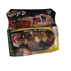 HEROES OF GOO JIT ZU Roman Reigns vs Cody Rhodes ACTION FIGURES Error Label - Picture 1 of 3