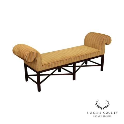 Baker Chippendale Custom Upholstered Long Window Bench (A) Cover