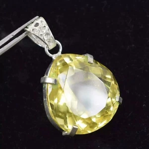 Natural 97.52 Ct Yellow Color Citrine Pendant 925 Sterling Silver Best Offer - Bild 1 von 6