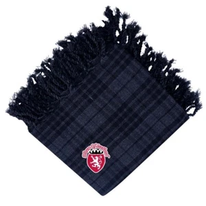 Scottish Kilt Fly Plaid in Grey Watch Tartan 48" x 48", Acrylic Wool with Purled - Picture 1 of 1