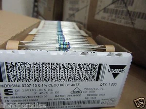 100X VISHAY SMA0207 1/2W 4K75 0.1% 15ppm HIEND PRECISION AUDIO RESISTORS!4k7 rpl - Picture 1 of 1
