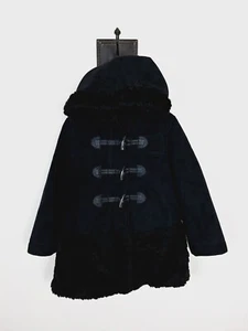 Gap Kids Coat S Black Zip Toggle Lined Hood Girls - Picture 1 of 5