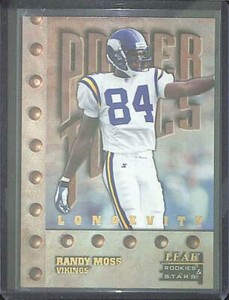 1998 Leaf Rookies and Stars Power Tools Longevity #266 Randy Moss No 22 of 50