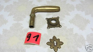 Original Messing Türgriff Türklinke Griff Rosette France antik - Picture 1 of 11