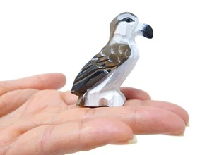 Osprey Bird Figurine Handmade Sculpture Mini Wood Art Statue Decor Carve Hawk - Picture 1 of 6