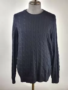 NWT Club Room Men's Cable-Knit Cotton Sweater Deep Black Size XL - Picture 1 of 8