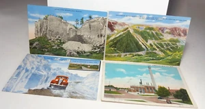 Lotto 4 cartoline d'epoca in lino Montana Red Lodge Miles City grotte indiane - Foto 1 di 6