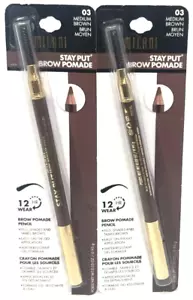 (2) Milani Stay Put Brow Pomade Pencil 0.03 oz Each Sealed 03 - Medium Brown - Picture 1 of 3