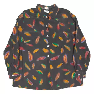 FELICIA Womens Shirt Black Crazy Pattern Long Sleeve 2XL - Picture 1 of 6