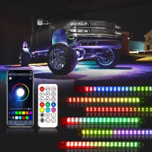 6x AUXBEAM RGB LED Strip Under Car Tube Underglow Underbody System Neon Lights - Picture 1 of 12