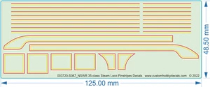 NSWR 35-class Steam Loco Pinstripes Decals- HO (1/87) - Water Decal - Picture 1 of 2