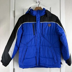 Protection System Performance Outerwear Boys Blue Black Hooded Jacket Size 18/20 - Picture 1 of 12