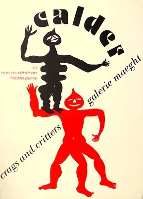 Póster artístico raro original vintage 1975 ALEXANDER CALDER GALERIE MAEGHT PARIS Foto 1 de 3