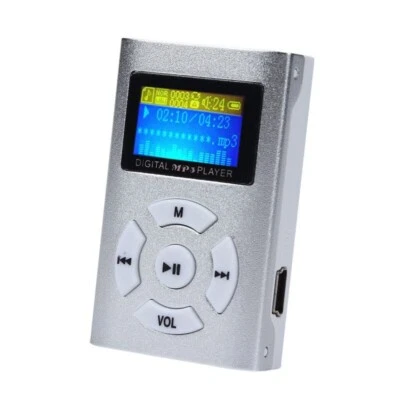 Mini lecteur MP3 USB Argent avec écran Port Micro sd (carte mémoire non incluse) - Photo 1/2