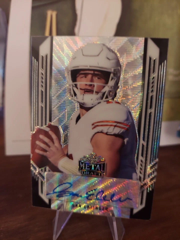 2021 Leaf Metal Draft Sam Ehlinger BLACK WAVE SHIMMER! Auto Ssp 5/7! 🔥🔥 - Image 1 of 4