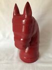 Vintage Art Deco Style Horse Bookend Red Maroon