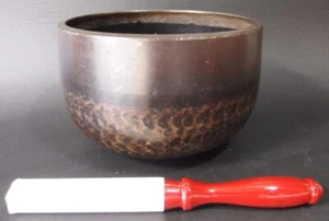or25116 JAPANESE BUDDHIST SINGING BOWL ORIN GONG 18.1 cm /7.1 inch Width VINTAGE - Picture 1 of 19