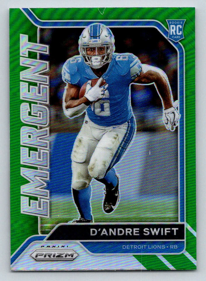 2020 Panini Prizm Emergent Prizms Green #18 D'Andre Swift (ref 187087) - Image 1 of 2