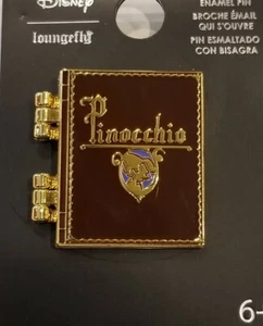 Prendedor esmaltado con bisagras 3D libro de cuentos Pinocho Loungefly Disney NUEVO - Imagen 1 de 12