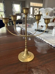 Vintage Messing 5 Armig Verstellbar Kandelaber Menora Kerzenständer Halter 9,5" - Bild 1 von 10