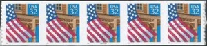 Strip of 5 stamps - Scott 2915A - 32 cent - Porch Flag - 1996 - MNH - Picture 1 of 1