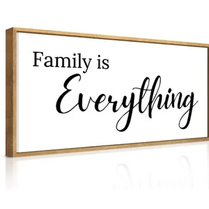 Family is Everything Wall Decor - Framed Farmhouse Family Quote Canvas Wall A... - Picture 1 of 8