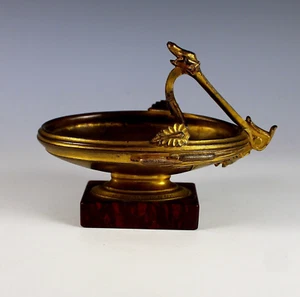 Antique Bronze F Barbedienne Vide Poche Dish with Frog and Pond Creature - Picture 1 of 9