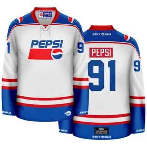 Pepsi 1991 White Throwback Hockey Jersey - Picture 1 of 6