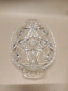 Vintage Klarglas Tablett mit Devider, Anchor Hocking "Star Of David" - Bild 1 von 5