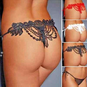 Women's Embroidered Back With Mesh Front Ladies Thong Panties Three Color Choice - Picture 1 of 20