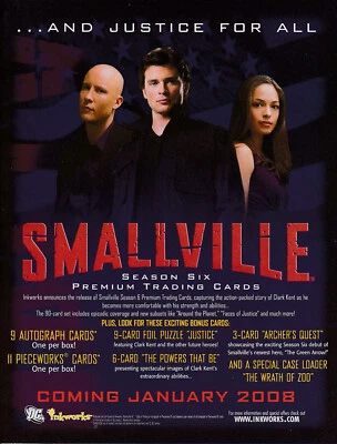 SMALLVILLE TEMPORADA 6 2008 INKWORKS SUPERMAN VENTAS PUBLICIDAD VENTA HOJA Foto 1 de 2