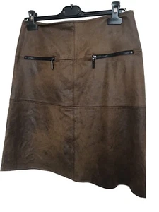 NUEVA MINIFALDA MUJER JE VOUX PARIS BRONCEADO CUERO FALSO TALLA 10 US6 F38 - Imagen 1 de 8