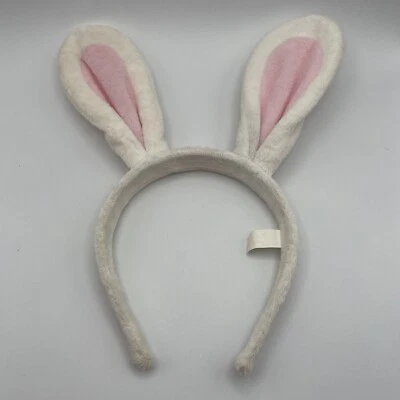 Diadema orejas de conejo blanca/rosa piel sintética todo el mundo necesita un par de orejas Foto 1 de 4