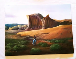 "LONG RIDE HOME"" Acrylgemälde auf gestreckter Leinwand von R.L." Wright. 18x24 - Bild 1 von 4