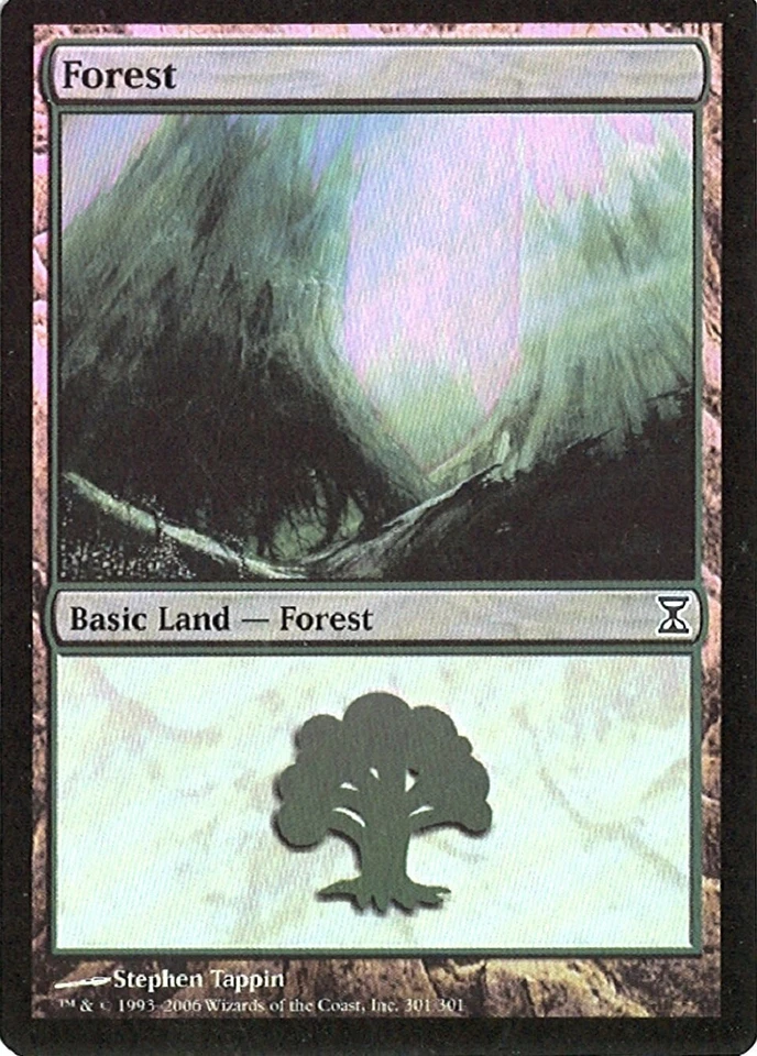 MTG - Time Spiral - Forest #301 - Foil - Various conditions - Image 1 of 1