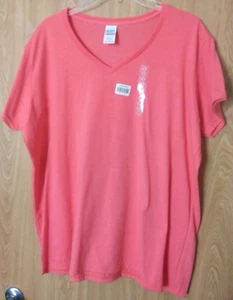 Gildan Women's Heavy Cotton T-Shirt Short-Sleeve V-Neck Tee Solid 2XL - Picture 1 of 4