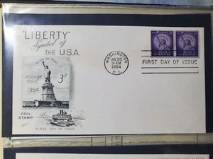 FDC First Day Issue Liberty Symbol Of The USA July 20 1957 3 Cent Coil Stamps - Picture 1 of 1