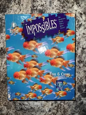 BePuzzled Impossibles Puzzle Fish & Chips Borderless 750+5 xPcs 1994 Complete - Image 1 of 2