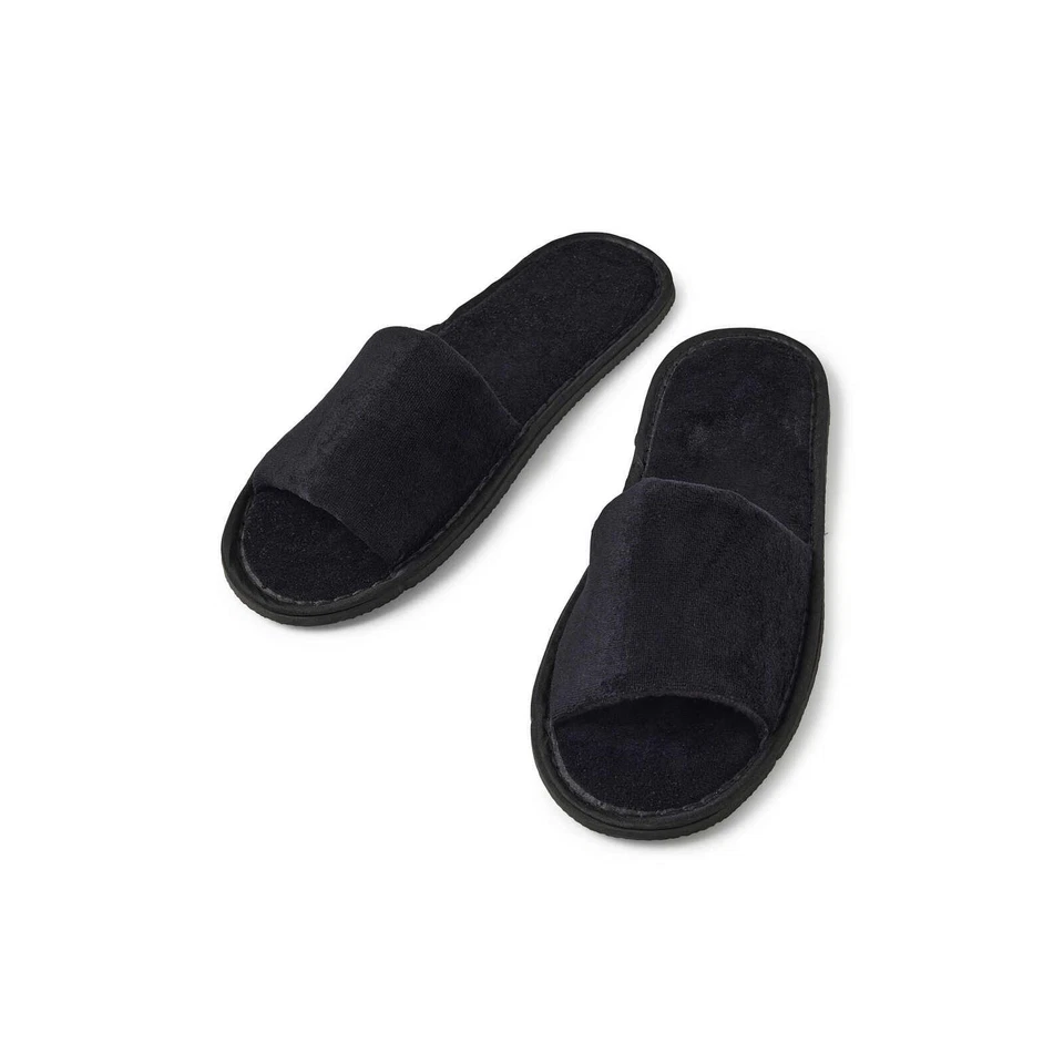 Black Open Toe Hotel Slipper With White Sole 28cm | Bnb Supplies - Image 1 of 1