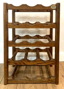 Solid American Oak Wine Holder Display Rack Tabletop Wood Holder 15 Bottles - Picture 1 of 5