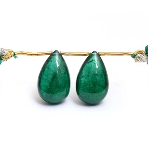 Piedra preciosa lisa briolette gota plana esmeralda natural de Zambia de 14,53 quilates para joyería - Imagen 1 de 9