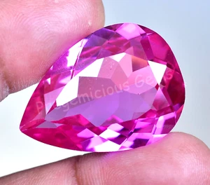 Impresionante piedra preciosa suelta de pera de 53,40 quilates rubí rosa natural impecable certificado - Imagen 1 de 7